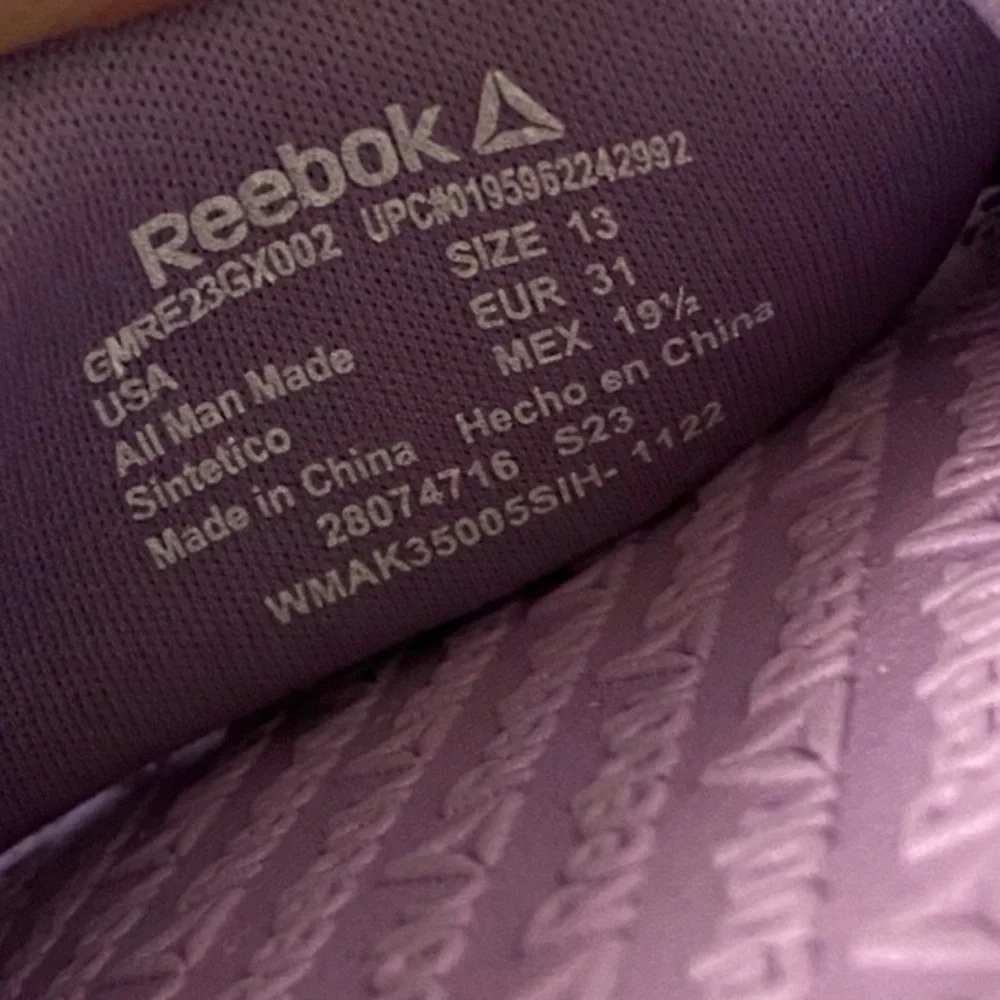 Reebok‎ Shoes Girls Size 13 Orchid-White Sandales Slide Slip On NEW